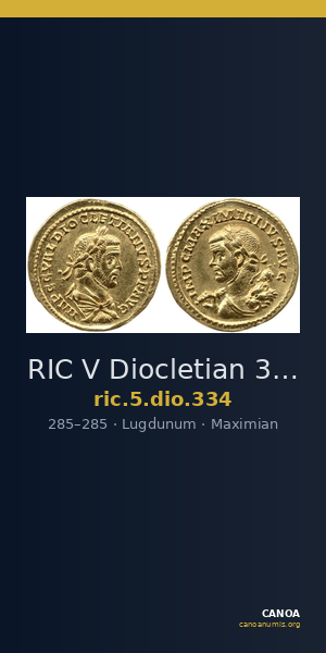 RIC V Diocletian 334 — CANOA