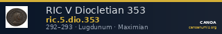 RIC V Diocletian 353 — CANOA