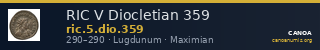 RIC V Diocletian 359 — CANOA