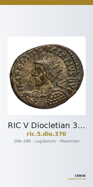 RIC V Diocletian 370 — CANOA
