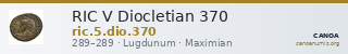 RIC V Diocletian 370 — CANOA