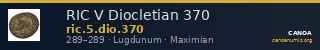 RIC V Diocletian 370 — CANOA