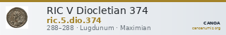 RIC V Diocletian 374 — CANOA
