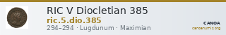 RIC V Diocletian 385 — CANOA