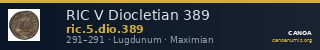 RIC V Diocletian 389 — CANOA