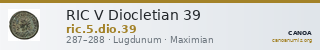 RIC V Diocletian 39 — CANOA