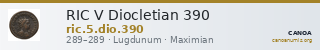 RIC V Diocletian 390 — CANOA