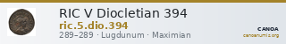 RIC V Diocletian 394 — CANOA