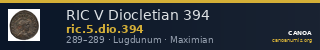 RIC V Diocletian 394 — CANOA