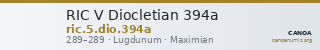 RIC V Diocletian 394a — CANOA
