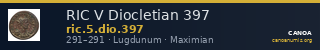RIC V Diocletian 397 — CANOA