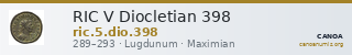 RIC V Diocletian 398 — CANOA