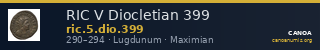 RIC V Diocletian 399 — CANOA