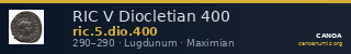 RIC V Diocletian 400 — CANOA