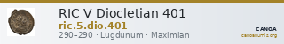 RIC V Diocletian 401 — CANOA