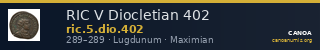 RIC V Diocletian 402 — CANOA