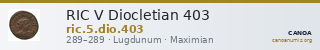 RIC V Diocletian 403 — CANOA