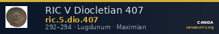 RIC V Diocletian 407 — CANOA
