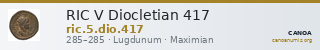 RIC V Diocletian 417 — CANOA