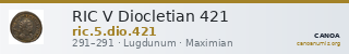 RIC V Diocletian 421 — CANOA