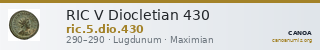 RIC V Diocletian 430 — CANOA