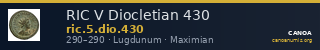 RIC V Diocletian 430 — CANOA