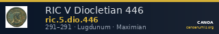 RIC V Diocletian 446 — CANOA