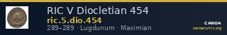 RIC V Diocletian 454 — CANOA