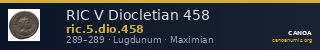 RIC V Diocletian 458 — CANOA