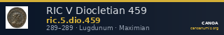 RIC V Diocletian 459 — CANOA
