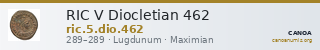 RIC V Diocletian 462 — CANOA