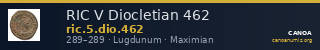 RIC V Diocletian 462 — CANOA