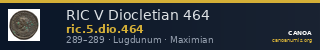 RIC V Diocletian 464 — CANOA