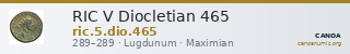 RIC V Diocletian 465 — CANOA