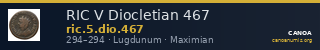 RIC V Diocletian 467 — CANOA