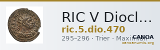 RIC V Diocletian 470 — CANOA