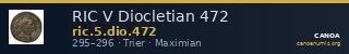 RIC V Diocletian 472 — CANOA