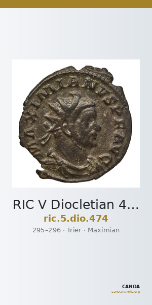 RIC V Diocletian 474 — CANOA