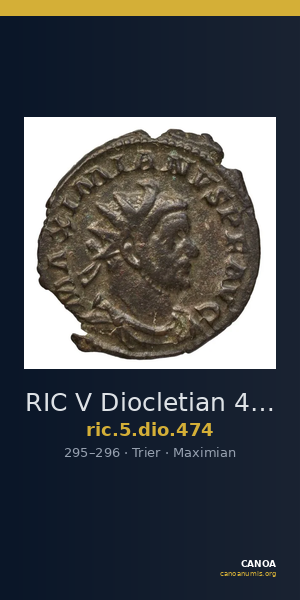 RIC V Diocletian 474 — CANOA