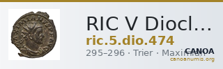 RIC V Diocletian 474 — CANOA