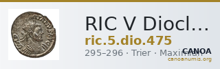 RIC V Diocletian 475 — CANOA