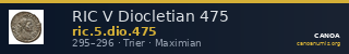 RIC V Diocletian 475 — CANOA