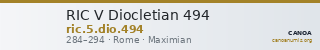 RIC V Diocletian 494 — CANOA