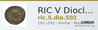 RIC V Diocletian 502 — CANOA