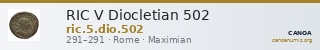 RIC V Diocletian 502 — CANOA