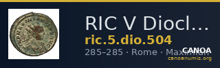 RIC V Diocletian 504 — CANOA