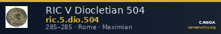 RIC V Diocletian 504 — CANOA