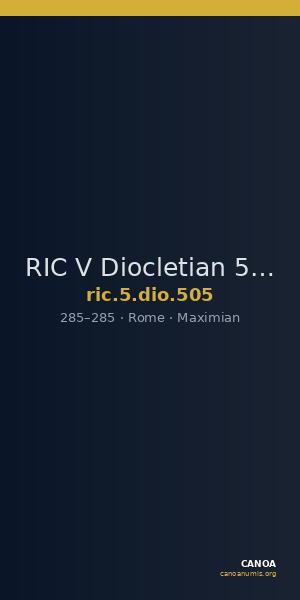RIC V Diocletian 505 — CANOA