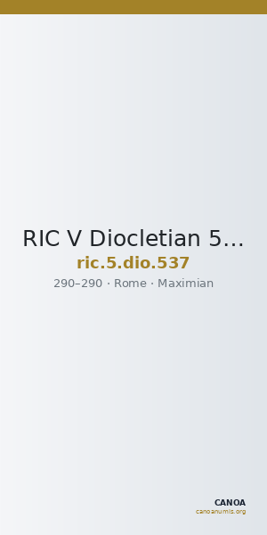 RIC V Diocletian 537 — CANOA
