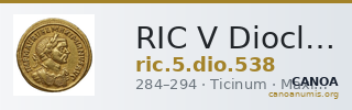 RIC V Diocletian 538 — CANOA